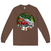 Chestnut Merry Christmas Truck Long Sleeve Tee - FaDigitalArtStudio
