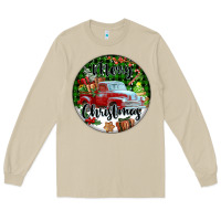 Mushroom Merry Christmas Truck Long Sleeve Tee - FaDigitalArtStudio
