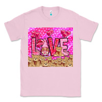 Bubblegum Pink Love gnome with bear tumbler Valentine's Day Classic Tee - HowdyJamesFarm