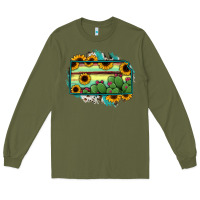Army Green Kansas map sunflower catus serape Long Sleeve Tee - RanaPortraitStore