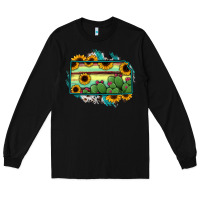 Black Kansas map sunflower catus serape Long Sleeve Tee - RanaPortraitStore