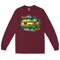Burgundy Kansas map sunflower catus serape Long Sleeve Tee - RanaPortraitStore