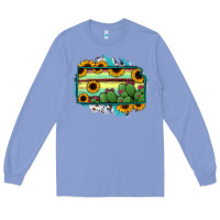 Colony Blue Kansas map sunflower catus serape Long Sleeve Tee - RanaPortraitStore