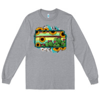 Heather Grey Kansas map sunflower catus serape Long Sleeve Tee - RanaPortraitStore