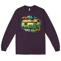 Plum Kansas map sunflower catus serape Long Sleeve Tee - RanaPortraitStore