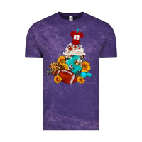 Cloud Purple Football Frappe Coffee Vintage Tee - FaDigitalArtStudio