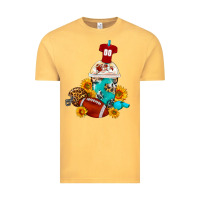 Vintage Mustard Football Frappe Coffee Vintage Tee - FaDigitalArtStudio