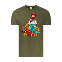 Vintage Olive Football Frappe Coffee Vintage Tee - FaDigitalArtStudio