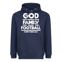 Navy god family football christian faith shirt Heavyweight Hoodie - baoMotion