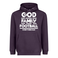 Plum god family football christian faith shirt Heavyweight Hoodie - baoMotion