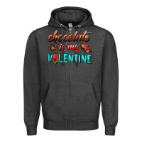 Charcoal Heather chocolate is my valentine Zipper Hoodie - AdoDesignShop
