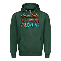 Sports Green chocolate is my valentine Zipper Hoodie - AdoDesignShop