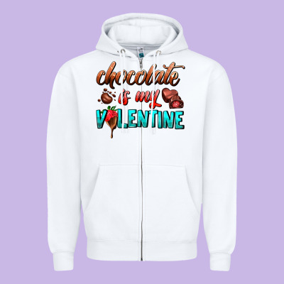 Chocolate Is My Valentine Zipper Hoodie Designed By Adodesignshop