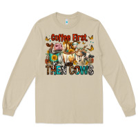 Mushroom Coffee First Then Cows Long Sleeve Tee - FaDigitalArtStudio