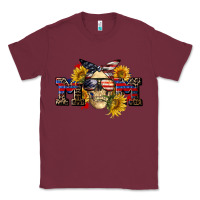 Burgundy american mom skull Classic Tee - CowGirlArtShop