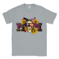 Heather Grey american mom skull Classic Tee - CowGirlArtShop