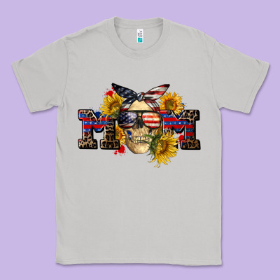 American Mom Skull Classic Tee Designed By Cowgirlartshop
