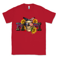 Red american mom skull Classic Tee - CowGirlArtShop