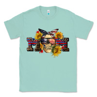 Seafoam american mom skull Classic Tee - CowGirlArtShop