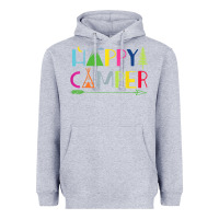 Heather Grey camping arrow camper happy summer camp camping kids 635 Heavyweight Hoodie - baoMotion
