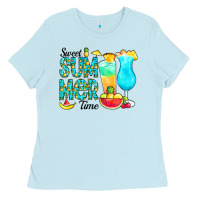 Baby Blue sweet summer time pineapple Ladies Tee - CowCowDesign