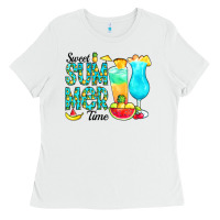 White sweet summer time pineapple Ladies Tee - CowCowDesign