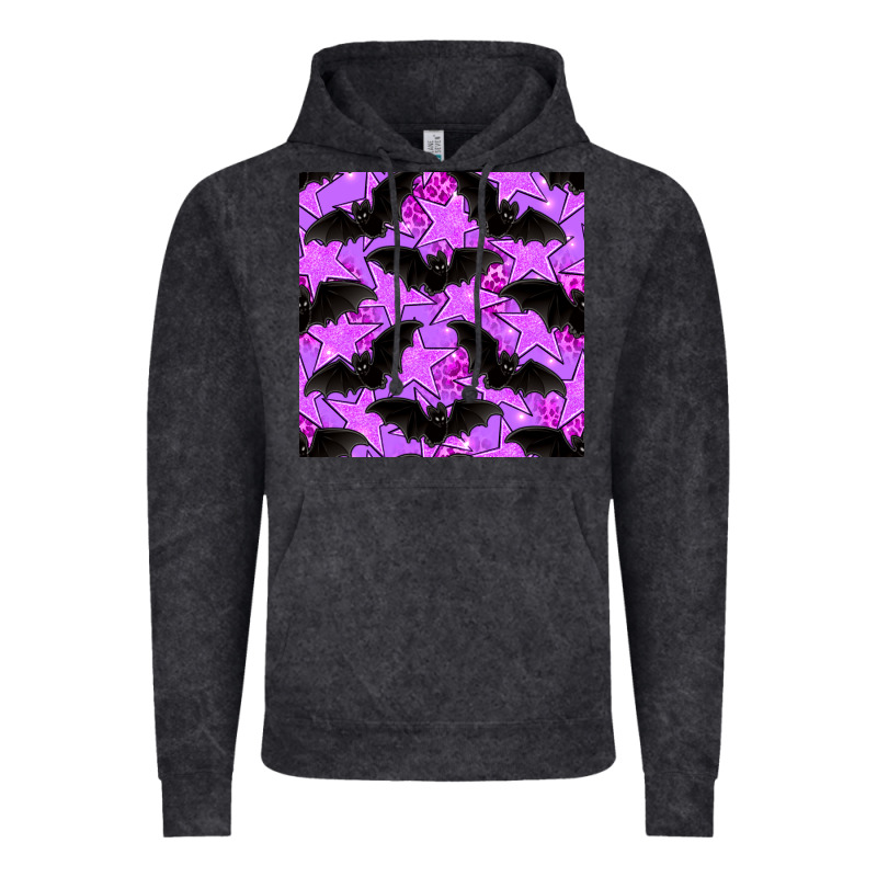 Halloween Bat And Stars Seamless Pattern Vintage Hoodie by BundleAndBundleShop | Teevron