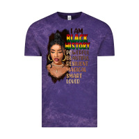Cloud Purple I am black history black girl Vintage Tee - FaDigitalArtStudio
