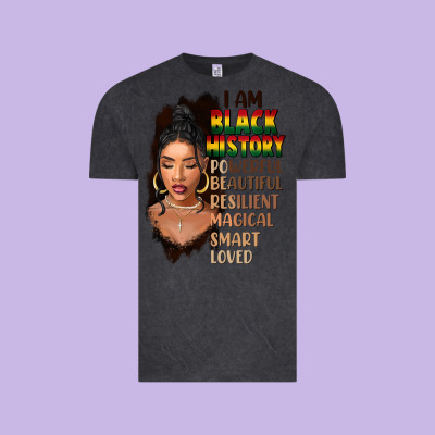 I Am Black History Black Girl Vintage Tee Designed By Fadigitalartstudio