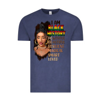 Vintage Denim I am black history black girl Vintage Tee - FaDigitalArtStudio