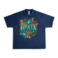Navy Mama with gemstone leopard Mother's Day Urban Heavy Tee - FaDigitalArtStudio