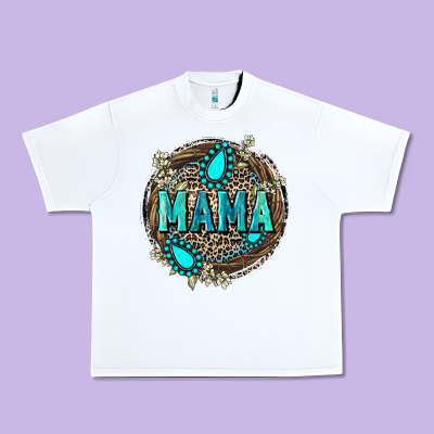 Mama With Gemstone Leopard Mother's Day Urban Heavy Tee Designed By Fadigitalartstudio