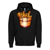 Black nugget and nuggets basket Zipper Hoodie - AdoDesignShop