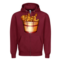 Burgundy nugget and nuggets basket Zipper Hoodie - AdoDesignShop