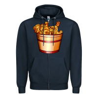 Navy nugget and nuggets basket Zipper Hoodie - AdoDesignShop