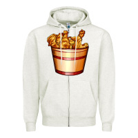 Oatmeal Heather nugget and nuggets basket Zipper Hoodie - AdoDesignShop