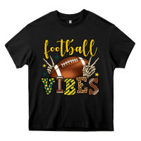 Black Football vibes yellow and green team color Heavy Core Tee - HowdyJamesFarm