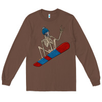 Chestnut skeleton snowboard Long Sleeve Tee - FaDigitalArtStudio