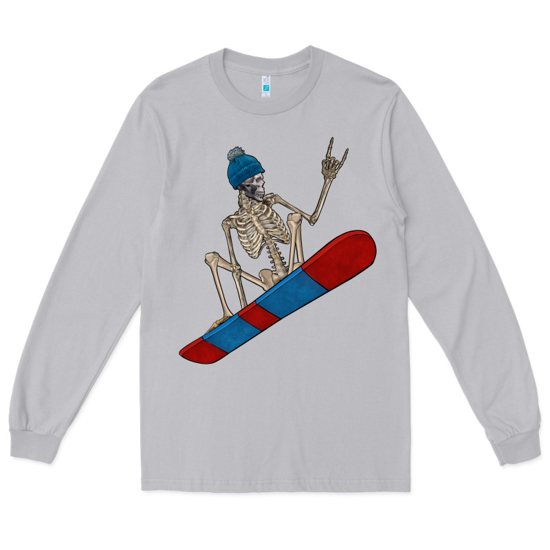 Skeleton Snowboard Long Sleeve Tee by FaDigitalArtStudio | Teevron