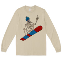 Mushroom skeleton snowboard Long Sleeve Tee - FaDigitalArtStudio