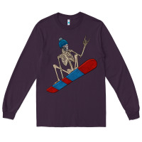 Plum skeleton snowboard Long Sleeve Tee - FaDigitalArtStudio