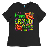 Black happy crawdi gras olivia Ladies Tee - OliviaCreatesArt