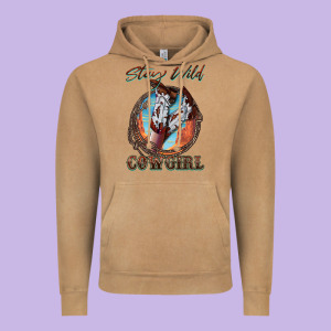 Stay Wild Cowgirl Vintage Hoodie Designed By Fadigitalartstudio