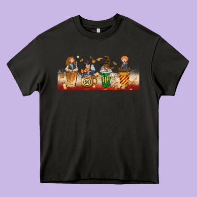 Wizards Coffee Cups Heavy Core Tee Designed By Tumblerdesignbyshophia