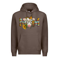 Coffee Western Baby Calf Mom With Sunflower Premium Hoodie - LillyAllenDesigns