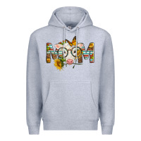 Heather Grey Western Baby Calf Mom With Sunflower Premium Hoodie - LillyAllenDesigns