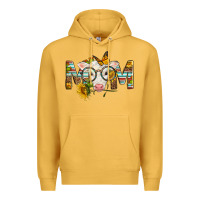 Mustard Western Baby Calf Mom With Sunflower Premium Hoodie - LillyAllenDesigns
