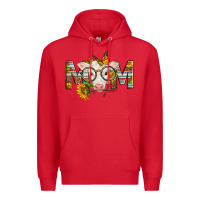 Red Western Baby Calf Mom With Sunflower Premium Hoodie - LillyAllenDesigns