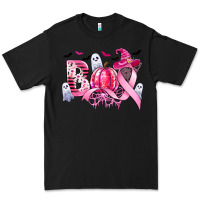 Black boo pink pumpkin witch breast cancer Premium Tee - CowGirlArtShop