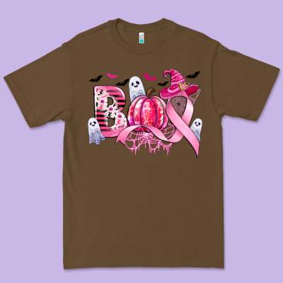 Boo Pink Pumpkin Witch Breast Cancer Premium Tee Designed By Cowgirlartshop